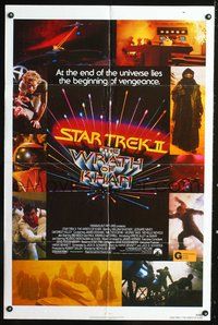 3r821 STAR TREK II one-sheet '82 The Wrath of Khan, Leonard Nimoy, William Shatner, sci-fi sequel!