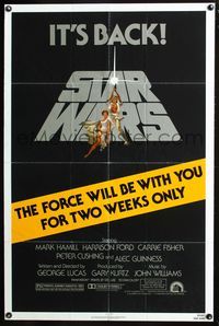 3r822 STAR WARS 1sh movie poster R81 George Lucas classic sci-fi epic, it's back!