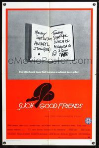 3r839 SUCH GOOD FRIENDS one-sheet '72 Otto Preminger, image of little black book, Saul Bass art!