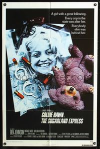 3r841 SUGARLAND EXPRESS one-sheet '74 Steven Spielberg, every cop in the state is after Goldie Hawn!