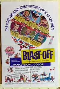 3r881 THOSE FANTASTIC FLYING FOOLS one-sheet '67 Troy Donahue in Blast-Off on a Rocket to the Moon!