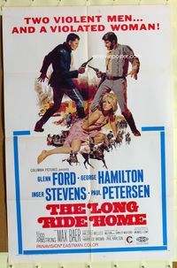 3r896 TIME FOR KILLING int'l one-sheet '67 The Long Ride Home, George Hamilton & sexy Inger Stevens!