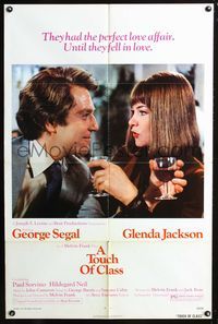 3r906 TOUCH OF CLASS one-sheet poster '73 great image of George Segal & Glenda Jackson toasting!