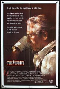 3r941 VERDICT one-sheet poster '82 lawyer Paul Newman has one last chance, written by David Mamet!