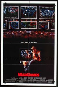3r956 WARGAMES one-sheet poster '83 Matthew Broderick plays video games to start World War III!