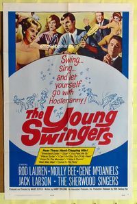 3r996 YOUNG SWINGERS one-sheet movie poster '63 swing...sing...and let yourself go with Hootenanny!