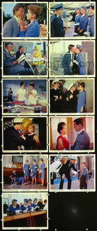 3s384 COME FLY WITH ME 11 color 8x10 stills '63 Dolores Hart, Hugh O'Brian, sexy airline hostesses!