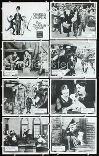 3s009 CHAPLIN REVUE 8 English FOH lobby cards '60 great images of Charlie + art by Leo Kouper!
