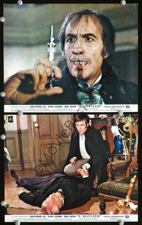 3s046 I, MONSTER 2 English FOH lobby cards '71 great c/u of Christopher Lee with hypodermic needle!