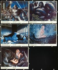 3s679 KING KONG 5 8x10 mini LCs '76 Jessica Lange, John Berkey art of BIG Ape, cool fx scenes!