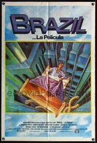 3t614 BRAZIL Argentinean movie poster '85 Terry Gilliam, cool sci-fi fantasy art by Lagarrigue!