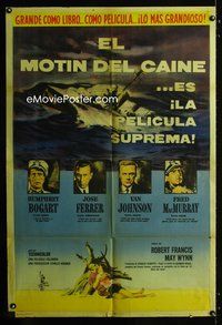 3t622 CAINE MUTINY Argentinean poster '54 Humphrey Bogart, Jose Ferrer, Van Johnson & Fred MacMurray