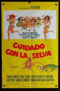 3t627 CARRY ON UP THE JUNGLE Argentinean poster '70 Gerald Thomas, English sex in Africa, wacky art!