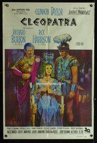 3t630 CLEOPATRA  Argentinean '64 Liz Taylor, Richard Burton, Rex Harrison, Howard Terpning art!