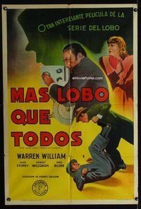 3t709 LONE WOLF TAKES A CHANCE Argentinean poster '41 cool artwork of Warren William cracking safe!