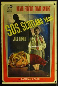 3t710 LOST Argentinean poster '55 art of David Farrar & Julia Arnall by Bayon, S.O.S. Scotland Yard!