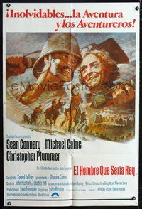 3t717 MAN WHO WOULD BE KING Argentinean '75 artwork of Sean Connery & Michael Caine by Tom Jung!