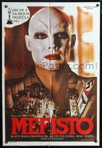 3t731 MEPHISTO Argentinean movie poster '82 Istvan Szabo, Klaus Maria Brandauer, wild creepy image!