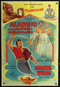3t784 THOUSAND & ONE NIGHTS Argentinean '45 Evelyn Keyes, Cornel Wilde, Rex Ingram as the Genie!