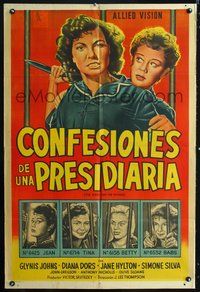 3t806 WEAK & THE WICKED Argentinean '54 bad Diana Dors, strips bare raw facts of women in prison!