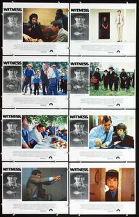 3t573 WITNESS 8 English LCs '85 Harrison Ford, Kelly McGillis, Lukas Haas, directed by Peter Weir!