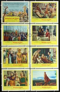 3t025 ALEXANDER THE GREAT 8 LCs '56 Richard Burton, Frederic March, Claire Bloom, Danielle Darrieux
