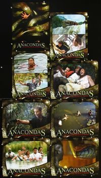 3t031 ANACONDAS: HUNT FOR THE BLOOD ORCHID 8 int'l LCs '04 cool image of man covered by giant snake!