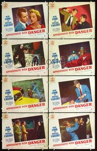 3t036 APPOINTMENT WITH DANGER 8 lobby cards '51 Alan Ladd, Phyllis Calvert, Paul Stewart, film noir!