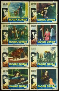 3t074 BLACK SUNDAY 8 lobby cards '61 Mario Bava, Barbara Steele, John Richardson, Italian horror!
