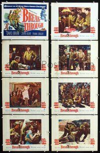 3t085 BREAKTHROUGH 8 movie lobby cards '50 John Agar, David Brian, Frank Lovejoy, World War II!