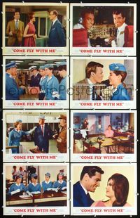 3t118 COME FLY WITH ME 8 movie lobby cards '63 Dolores Hart, Hugh O'Brian, Karl Boem, Pamela Tiffin