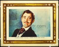 3t002 GONE WITH THE WIND lobby card '39 wonderful artwork portrait of Clark Gable as Rhett Butler!