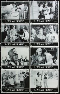 3t331 LOVE & DEATH 8 lobby cards '75 Woody Allen & Diane Keaton are Russians in the Napoleonic Wars!