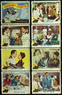 3t336 LUXURY LINER 8 movie lobby cards '48 George Brent, Jane Powell, tropic nights of romance!