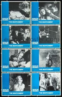 3t367 NIGHTCOMERS 8 lobby cards '72 Marlon Brando, Stephanie Beacham, Michael Winner English horror!