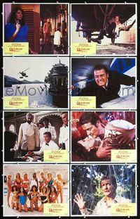 3t376 OCTOPUSSY 8 movie lobby cards '83 Roger Moore as James Bond, sexy Maud Adams, Louis Jourdan