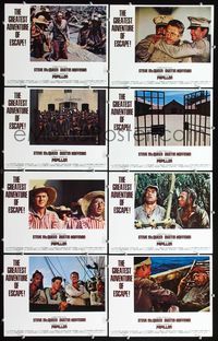 3t388 PAPILLON 8 lobby cards '73 Steve McQueen & Dustin Hoffman try to escape from Devil's Island!