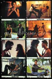 3t412 RAPID FIRE 8 color 11x14 movie stills '92 Brandon Lee, Powers Boothe, kung fu martial arts!