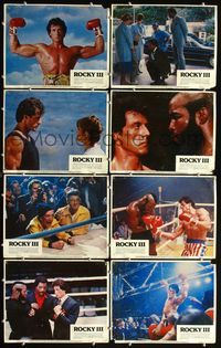 3t423 ROCKY III 8 LCs '82 Sylvester Stallone faces Mr. T in the boxing ring, Carl Weathers, Meredith