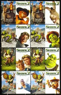 3t446 SHREK 2 8 LCs '04 great fairy tale cartoon with Shrek, Fiona, Donkey & Puss In Boots!