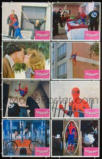3t468 SPIDER-MAN 8 movie lobby cards '77 Marvel Comic, Nicholas Hammond as costumed super hero!