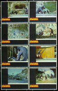 3t550 VALLEY OF GWANGI 8 LCs '69 Ray Harryhausen, cool dinosaur special effects scenes in all!