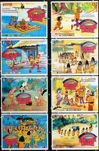 3t041 AVENTURAS DE ROBINSON CRUSOE 8 Mexican lobby cards '78 cartoon version of the classic story!