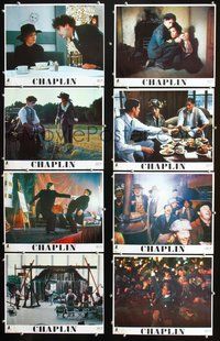 3t103 CHAPLIN 8 Mexican LCs '92 Robert Downey, Jr. as Charlie, Dan Aykroyd, Geraldine Chaplin