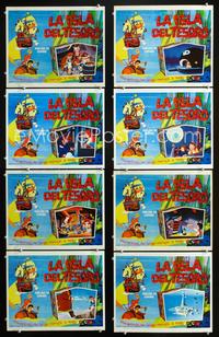 3t035 ANIMAL TREASURE ISLAND 8 Mexican lobby cards '71 Dobutsu takarajima, Japanese anime version!