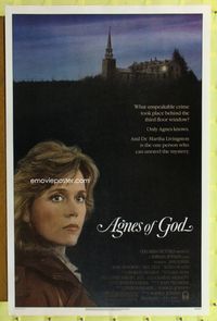 3u021 AGNES OF GOD one-sheet movie poster '85 great close-up of Jane Fonda, nun Meg Tilly!