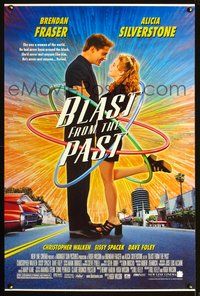 3u068 BLAST FROM THE PAST DS one-sheet '99 great image of Brendan Fraser & Alicia Silverstone!