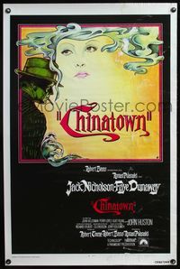 3u088 CHINATOWN int'l 1sheet '74 great art of smoking Jack Nicholson & Faye Dunaway, Roman Polanski