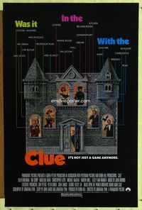 3u095 CLUE one-sheet movie poster '85 Madeline Kahn, Tim Curry, Christopher Lloyd, great image!