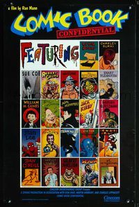 3u097 COMIC BOOK CONFIDENTIAL one-sheet '89 cool comic parody art of top artists by Paul Mavrides!